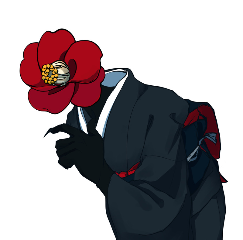 #人外#異形頭#着物#紅木つばき