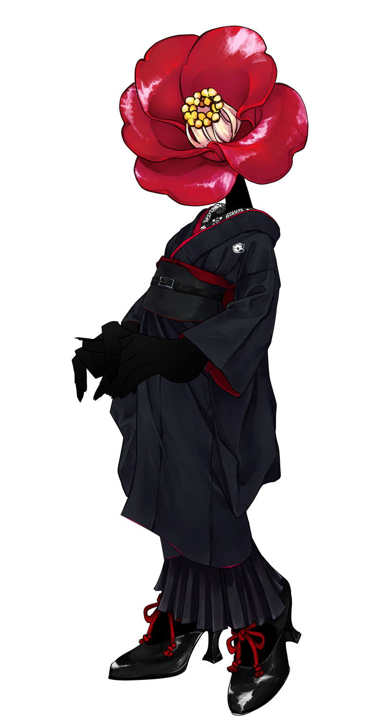 #紅木つばき#着物#異形頭#人外