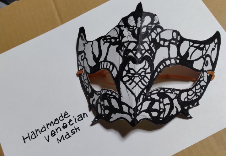 #ベネチアンマスク風のなにか#ハンドメイド#厚紙#手作り#工作