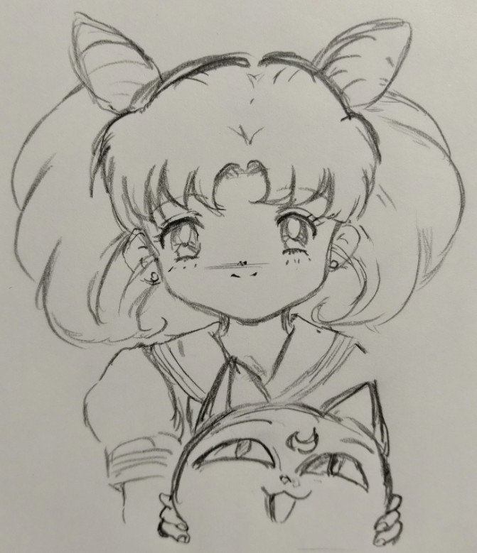 #ちびうさ#模写#描きかけ#アナログ#美少女戦士セーラームーンR