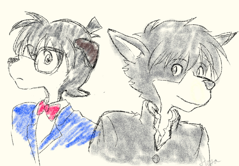 #江戸川コナン#黒羽快斗#ケモ化#名探偵ホームズ