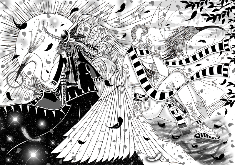 #創作#エジプト神話#アナログイラスト#ペン画